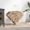 vidaXL Firewood Rack White 31.5x9.8x31.5" Cold-rolled steel
