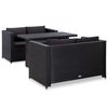 vidaXL Garden Lounge Set Black Poly Rattan Medium Lightweight