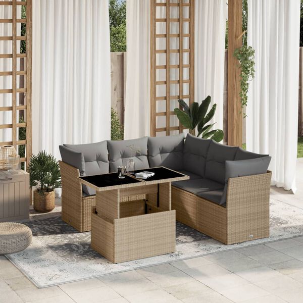 vidaXL Garden Sofa Set Beige