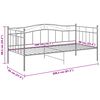 vidaXL Sofa Bed Frame Grey Powder-coated metal Single