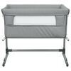 vidaXL Baby Bed With Mattress Light Grey Linen Fabric