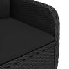 vidaXL Bistro Set Black Poly rattan, steel, glass, fabric Medium