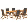 vidaXL Garden Dining Set Brown Solid Acacia wood Medium Foldable