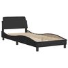 vidaXL Bed Frame Black Velvet, Solid pine wood, Metal, Plywood Twin