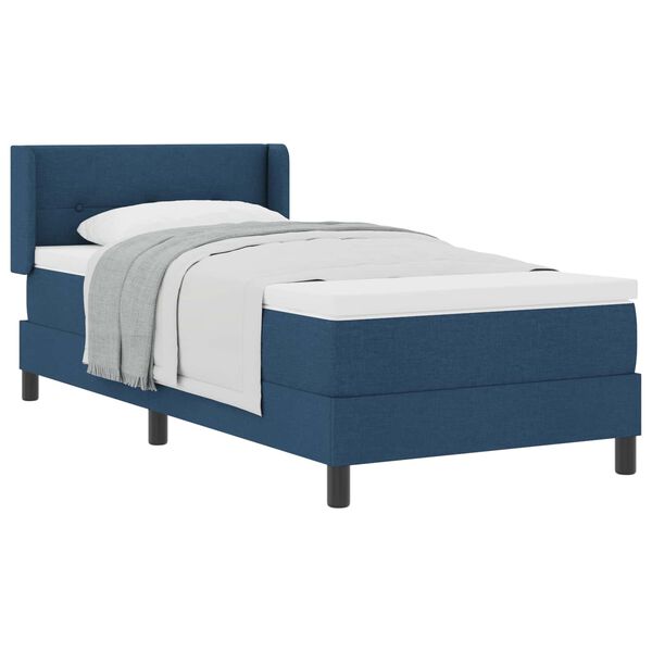 vidaXL Box Spring Bed with Mattress with Mattress Blue 35.4" x 78.7