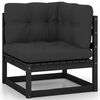 vidaXL Garden Lounge Set Black Solid pinewood 5 Piece Set Modular