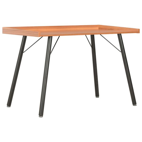 vidaXL Desk Black, Brown Engineered wood, Powder-coated steel Compact
