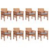 vidaXL Garden Dining Chair Set of 8 Dark Grey Solid acacia wood Standard