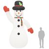 vidaXL Inflatable Snowman White, Red, Black, Green