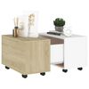 vidaXL Coffee Table White and Sonoma Oak Engineered Wood Medium