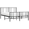 vidaXL Bed Frame Black Powder-coated steel Full Bed Frame Rectangular