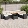 vidaXL Garden Sofa Set Black and Cream