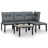 vidaXL Garden Lounge Set Black and dark grey