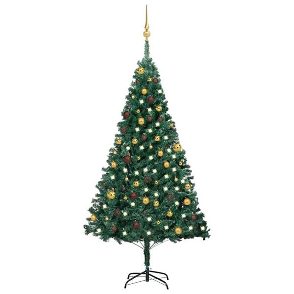 vidaXL Artificial Christmas Tree Green, shiny gold, matte gold, bronze