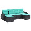 vidaXL Garden Sofa Set Black Poly Rattan Large Modular Garden Sofa Set