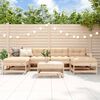 vidaXL Garden Lounge Set Beige Solid pine wood, Plywood, Oxford fabric