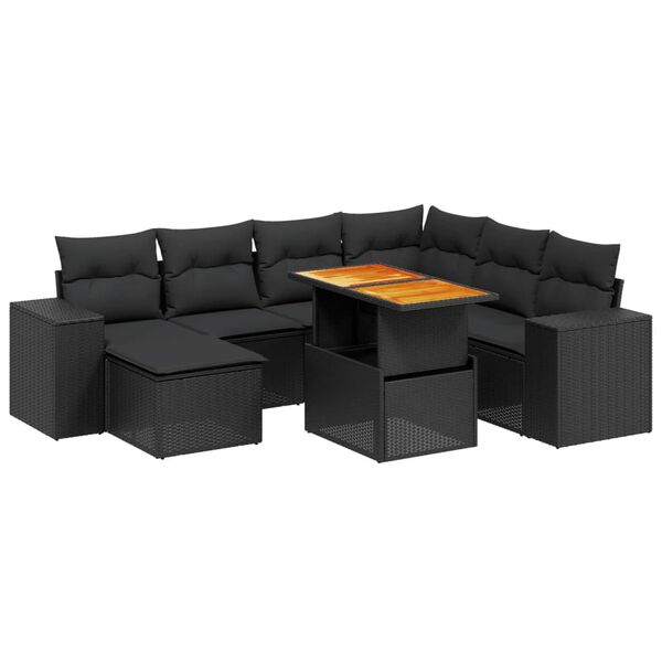 vidaXL Garden Sofa Set Black