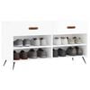 vidaXL Shoe Bench High gloss white Engineered wood, iron