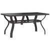 vidaXL Garden Table Grey and black Powder-coated steel, tempered glass