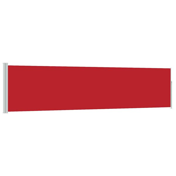 vidaXL Side Awning Red Polyester with PU coating, powder-coated steel
