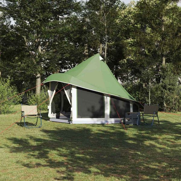 vidaXL Family Tipi Tent Folding with Roof Green 404 x 370 x 270 cm