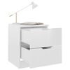 vidaXL Bedside Cabinet Set of 2 High gloss white Engineered wood