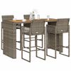 vidaXL Garden Bar Set Grey PE rattan Footrest Garden Bar Set