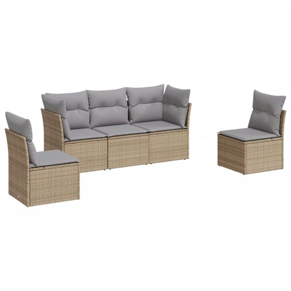 vidaXL Garden Sofa Set Beige, Light Grey