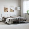 vidaXL Bed Frame White Powder-Coated Steel 76 x 80 in Bed Frame