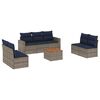 vidaXL 8 Piece Patio Sofa Set with Cushions Gray Poly Rattan