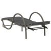 vidaXL Sun Lounger Grey PE rattan 23.6 x 78.3 x 16.5 in