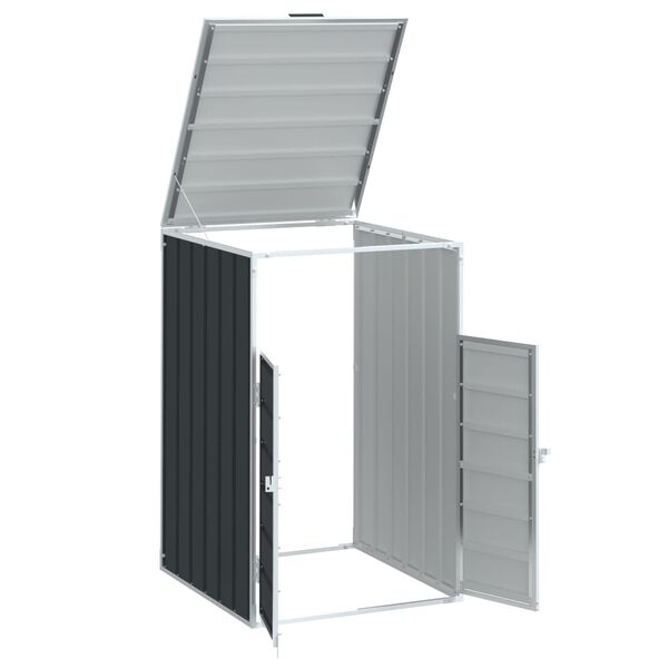vidaXL Wheelie Bin Storage for Single Bin Anthracite 28.3"x31.9"x45.3" Steel