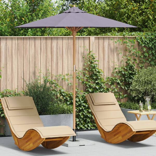 vidaXL Garden Parasol Dark Grey &Oslash; 270 x 260 cm Bamboo