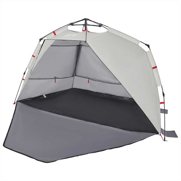 vidaXL Beach Tent 3-Person Gray Quick Release Waterproof