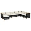 vidaXL Garden Sofa Set Black, Cream White