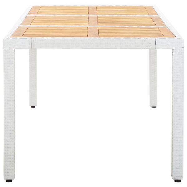 vidaXL Dining Set White PE Rattan 9 Piece Set Removable Covers