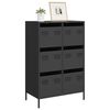vidaXL Highboard Black Cold-rolled steel 26.8 x 15.4 x 40.0 in Highboard