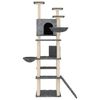 vidaXL Cat Tree Dark grey Engineered wood, plush, sisal Large Cat Tree
