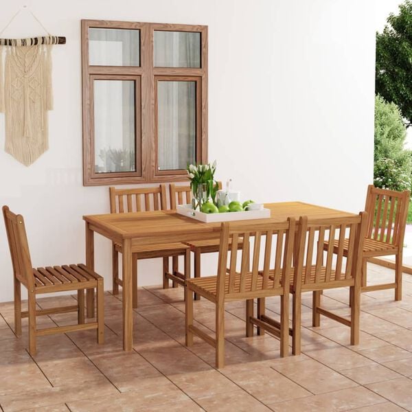 vidaXL Garden Dining Set Natural teak Solid Teak Wood Large