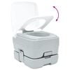vidaXL Camping Toilet Manual Grey and White 16.34 x 14.37 x 11.81 in
