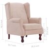 vidaXL Armchairs Cream Polyester fabric, Wooden frame Standard Armchair