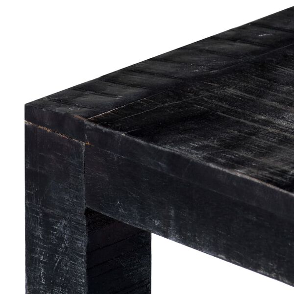 vidaXL Coffee Table Black Solid Mango Wood 43.3x19.7x13.8 in Industrial