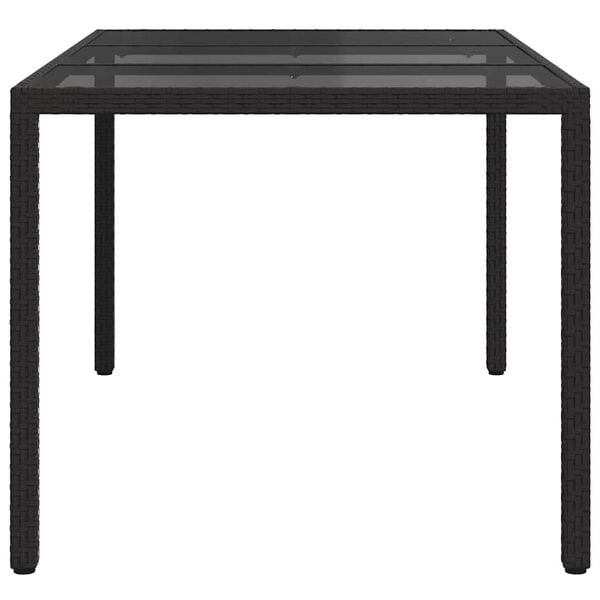 vidaXL Garden Dining Table Black 59.1" x 35.4" x 29.5" Poly rattan