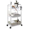 vidaXL Storage Trolley 3-Tier Transparent 14.6x11.0x26.8" Acrylic