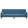 vidaXL Sofa Bed Blue Velvet, Plywood Medium