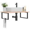 vidaXL Basin Shelf Wall Mounted Steel and Solid Wood Oak