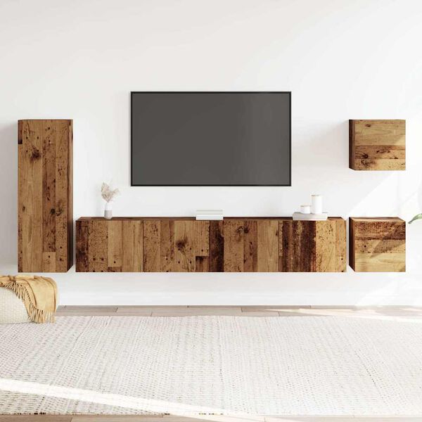 vidaXL TV Cabinet Set Old wood Engineered wood Standard TV Cabinet Set