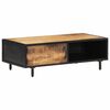 vidaXL Coffee Table Brown Rough Mango Wood, Powder-Coated Steel