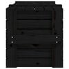 vidaXL Storage Box Black Solid Pinewood 35.8 x 15.9 x 16.5 in