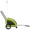 vidaXL Pet Bike Trailer Green Oxford Fabric, Iron, PVC Small Collapsible